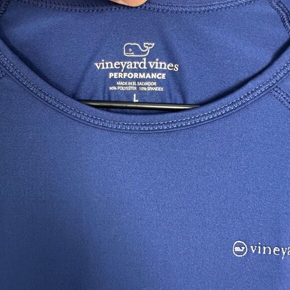 Vineyard Vines Performance Navy Short Sleeve Top Girls Large 14 - Picture 2 of 5